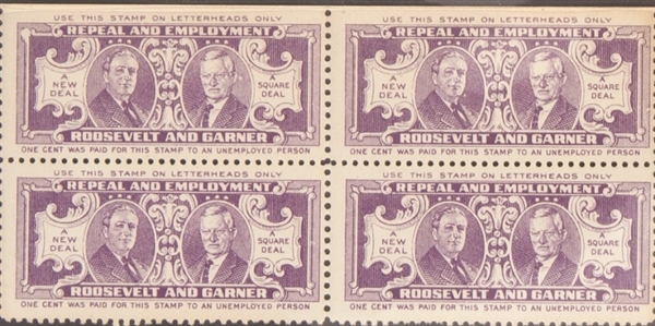 FDR, Garner New Deal Stamps