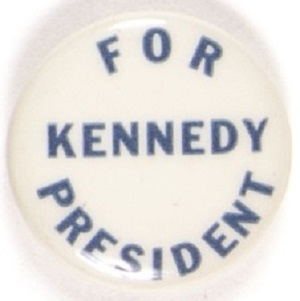 Kennedy for President Blue and White Celluloid