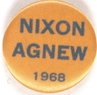 Nixon, Agnew 1968 Cloth-Covered Pin