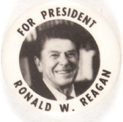 Reagan for President Black, White Celluloid