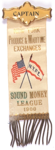 McKinley New York Sound Money League Ribbon