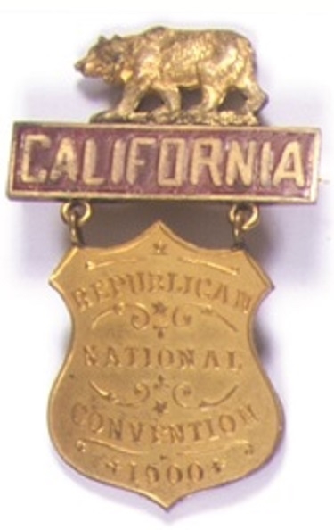 McKinley 1900 California Convention Badge