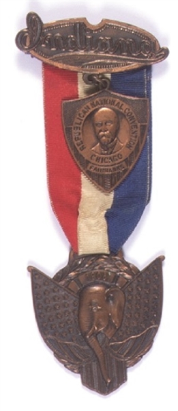 Fairbanks Indiana Badge 1908  Convention