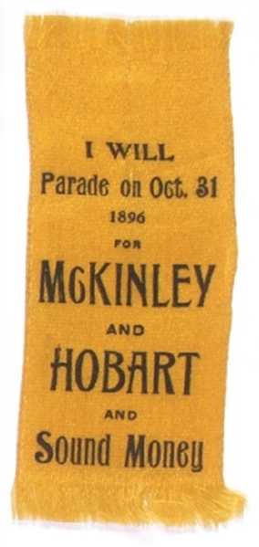 McKinley, Hobart Sound Money Parade Ribbon