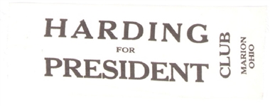 Harding for President Club Ribbon