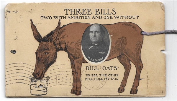 "Three Bills" 1980 Mechanical Postcard