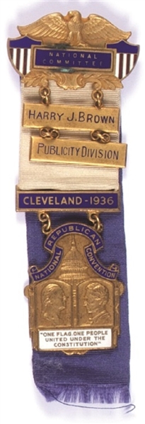 Landon 1936 National Committee Convention Badge