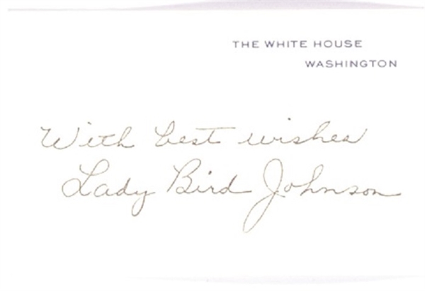Lady Bird Signed White House Card