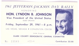 LBJ 1961 Las Vegas Rally Ticket