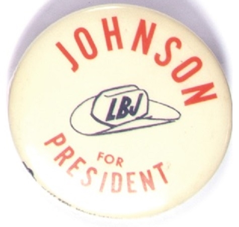 Johnson for President Stetson Hat Celluloid