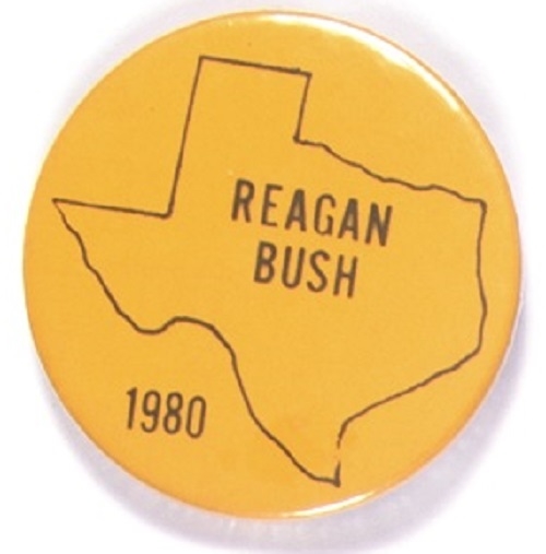Reagan, Bush Texas 1980 Pin