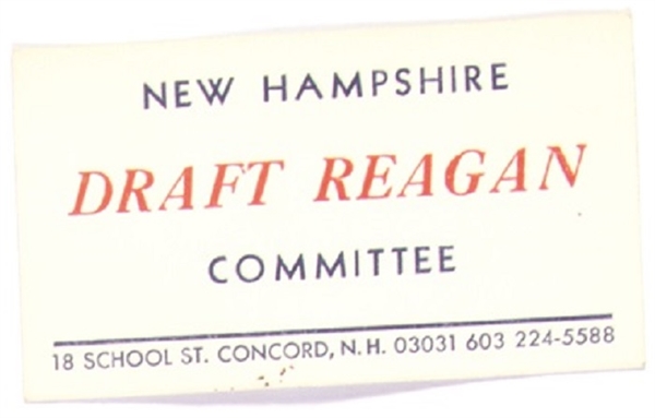 New Hampshire Draft Reagan Card