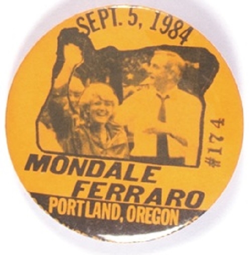 Mondale, Ferraro Portland, Oregon Celluloid