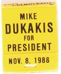 Dukakis for President Matchbook