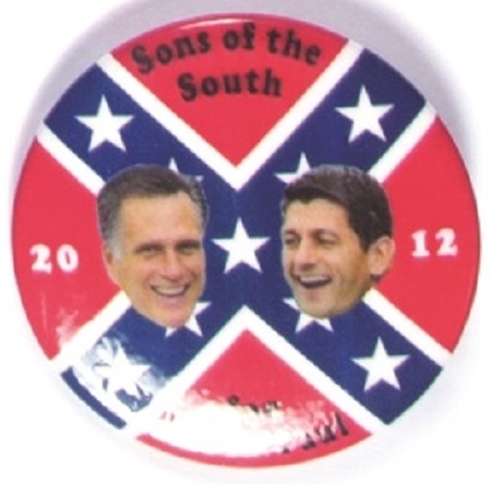 Romney, Ryan 2 1/4 Inch Confederate Flag Pin