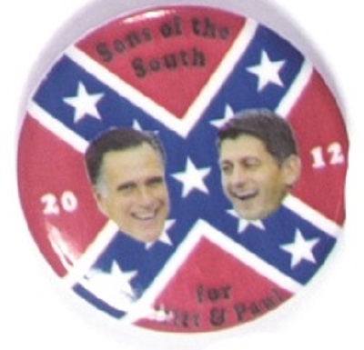 Romney, Ryan 1 3/4 Inch Confederate Flag Pin