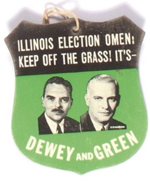 Dewey and Green Illinois Cardboard Coattail
