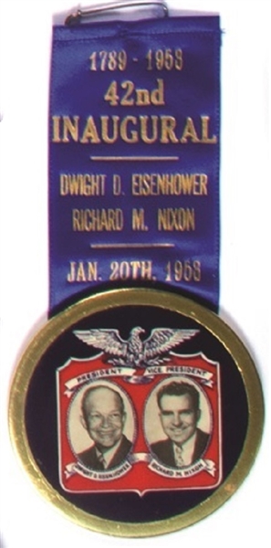 Eisenhower, Nixon 1953 Inaugural Jugate and Ribbon