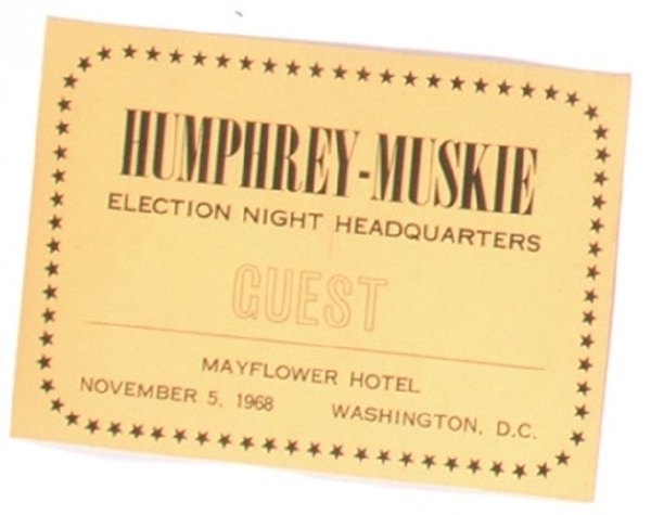 Humphrey-Muskie Election Night Ticket