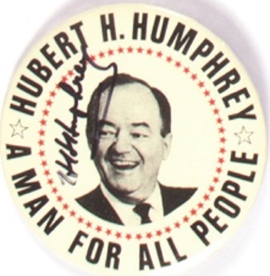 Humphrey a Man for All People Signed Pin