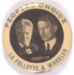 LaFollette and Wheeler Peoples Choice Jugate
