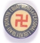 Illinois Equal Rights and Personal Liberty Swastika Pin