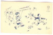 Suffrage 1918 Cartoon Postcard