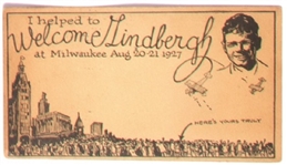 Welcome Lindbergh Milwaukee Postcard