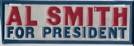 Al Smith for President Scarce License Plate