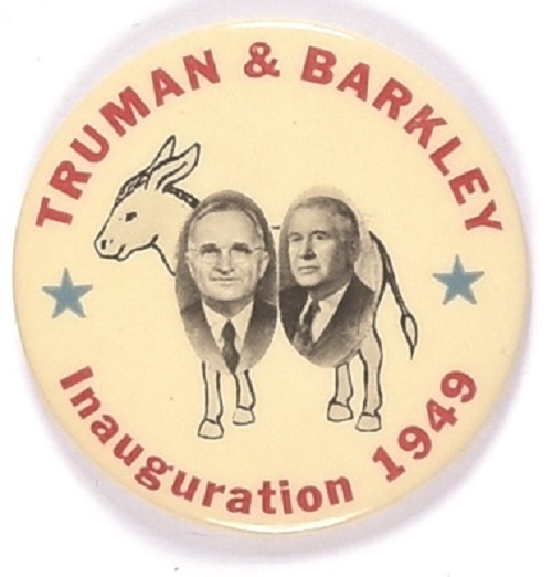 Truman, Barkley Democratic Donkey Inauguration Pin