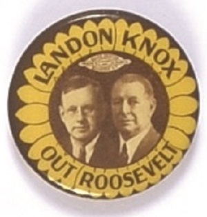 Landon Knox Out Roosevelt Rare Sunflower Pin