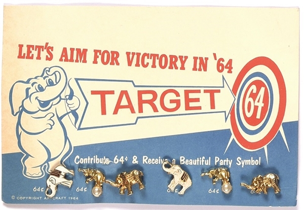 Lets Aim for Victory Goldwater Pins and Card