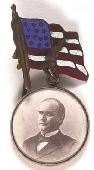 McKinley Enamel Flag Badge