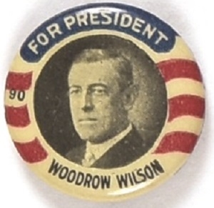 Woodrow Wilson Red Stripes Pin