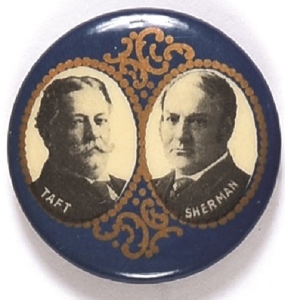 Taft, Sherman Blue Celluloid With Gold Filigree