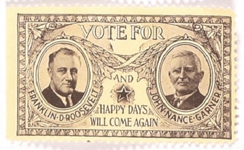 Roosevelt, Garner Happy Days Stamp