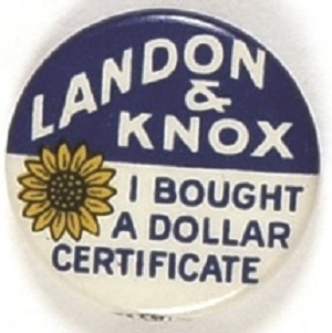 Landon, Knox Dollar Certificate