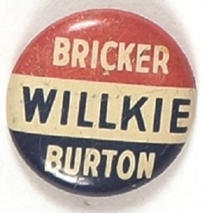 Willkie, Bricker, Burton Ohio Coattail