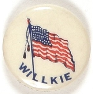 Willkie Flag Celluloid