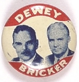 Dewey, Bricker 1944 Litho Jugate