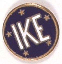 Ike 5 Star Enamel Pin, Gold Border