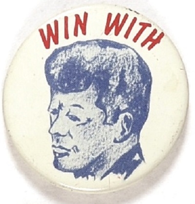 Win With JFK Portrait Pin