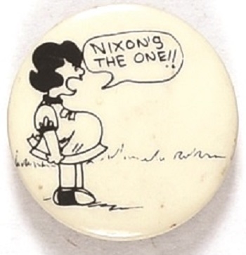 Nixons the One Pregnant Cartoon Pin