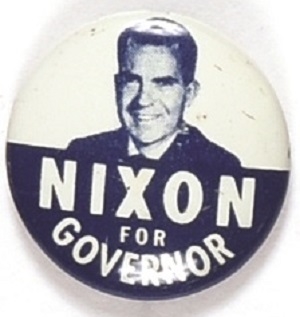 Nixon for Governor Blue and White Litho