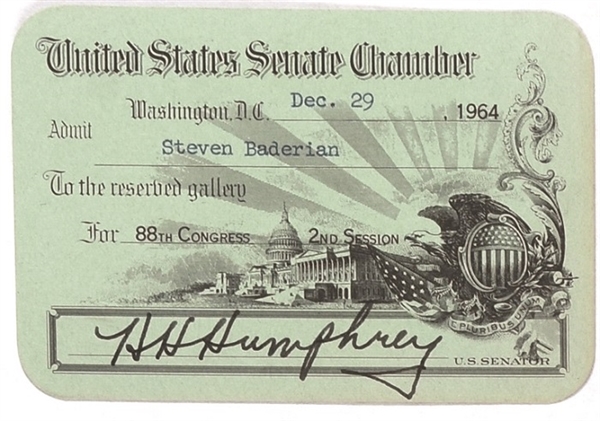 Humphrey Senate Chamber Ticket