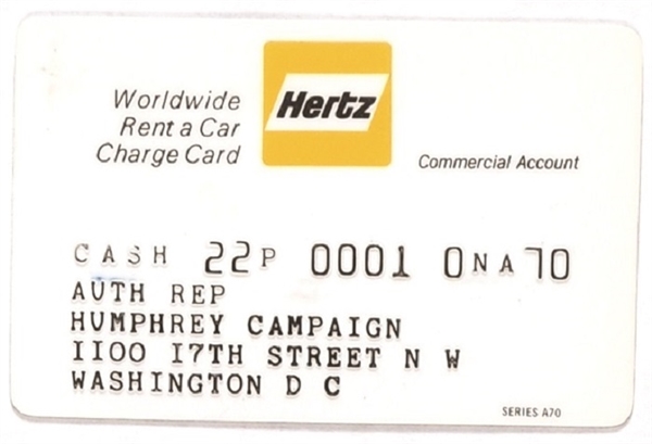 Humphrey Campaign Hertz Card