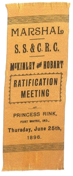 McKinley Fort Wayne Ratification Ribbon