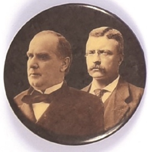 McKinley, Roosevelt Sepia Celluloid