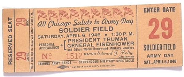 Truman, Ike 1946 Army-Navy Day Ticket