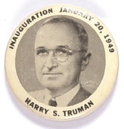 Truman 1949 Black, White Inaugural Celluloid
